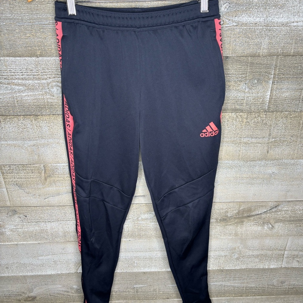 Adidas navy pink side stripe track sweat suit athletic pants